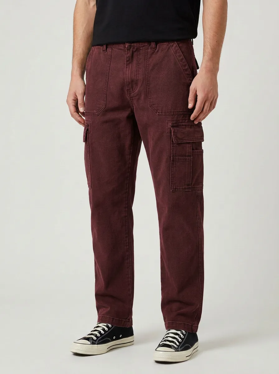 Men's Relaxed Canvas Streetwear Cargo Pants