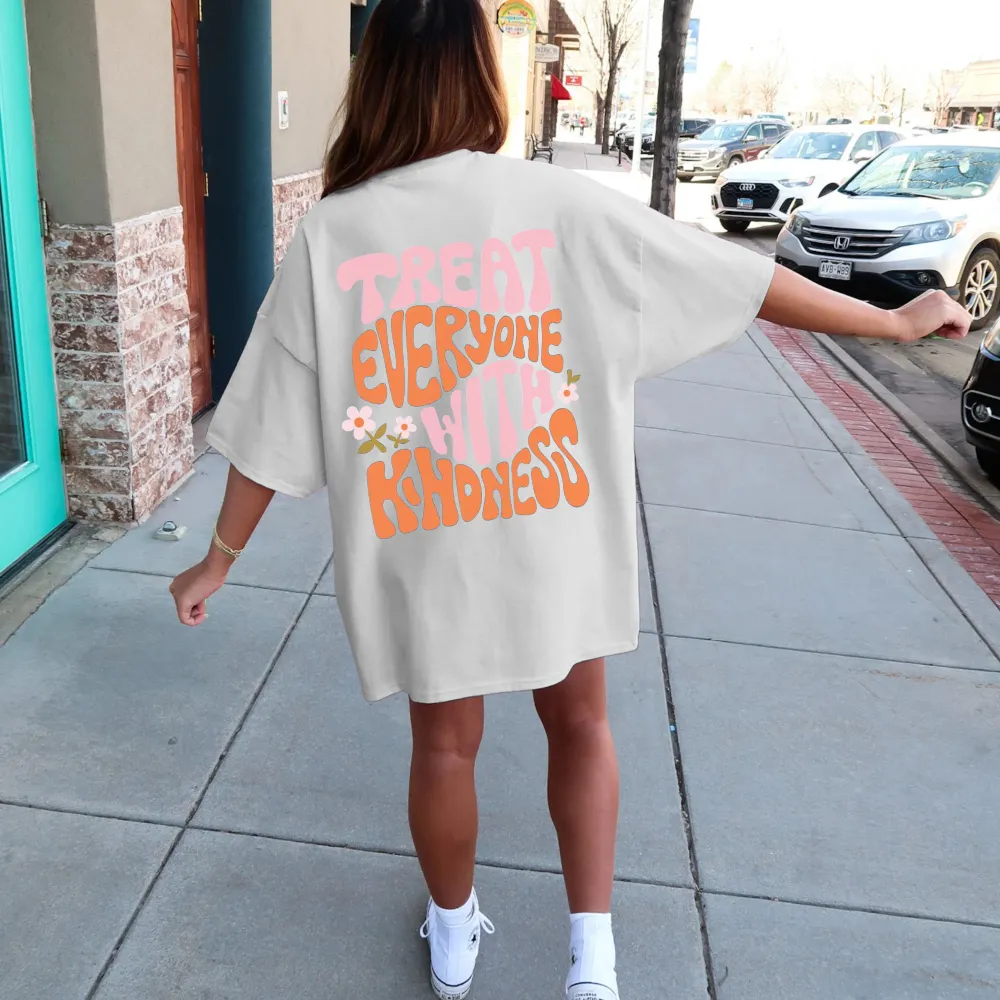 Kindness - Motif Printed Short - Sleeve Tee