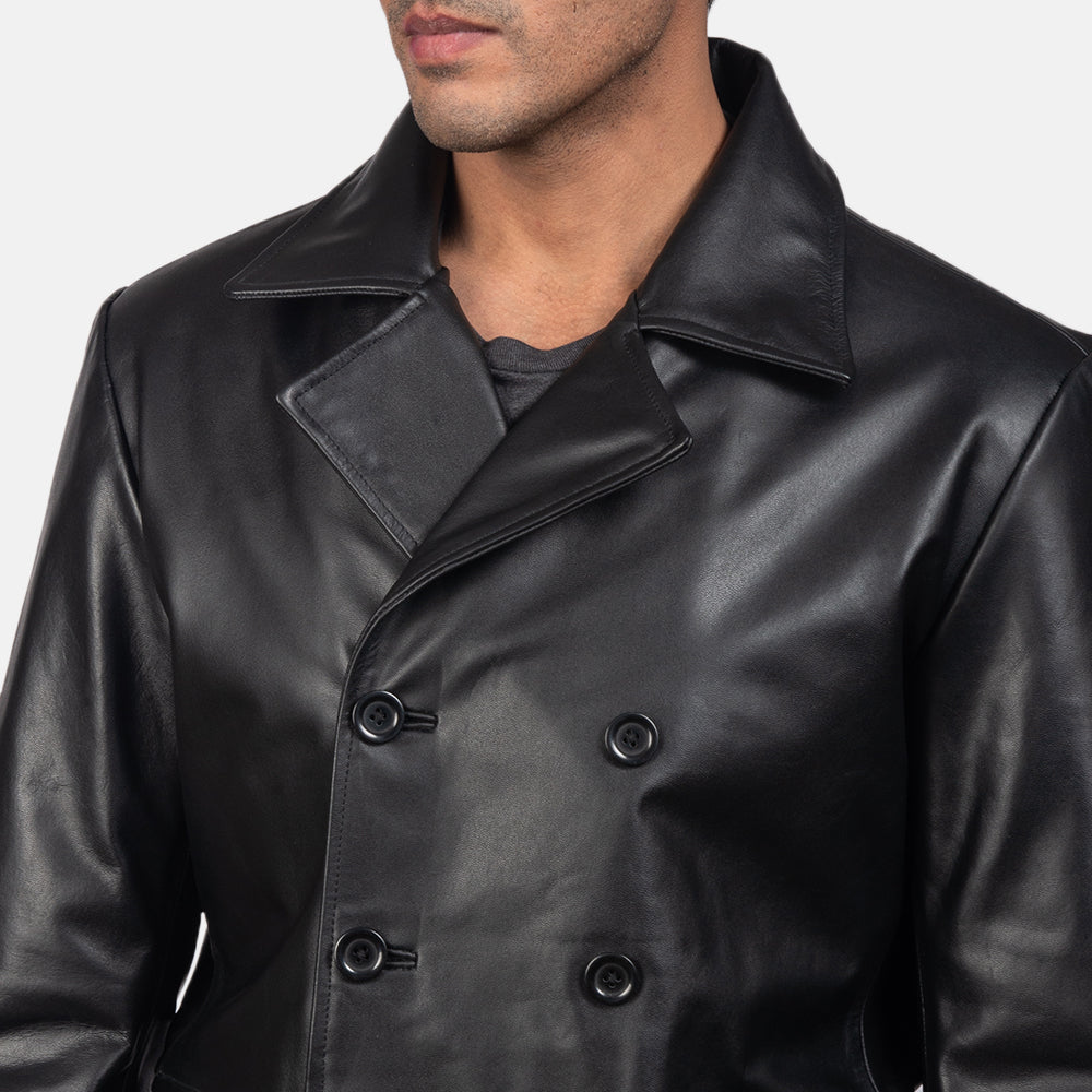 Men's Rugged Leather Coat Jacket