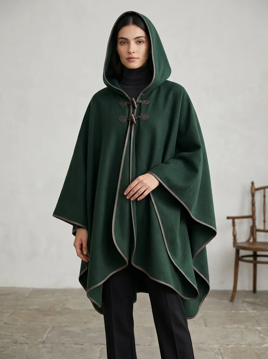 Vintage-Inspired Classic Women's Cape Poncho