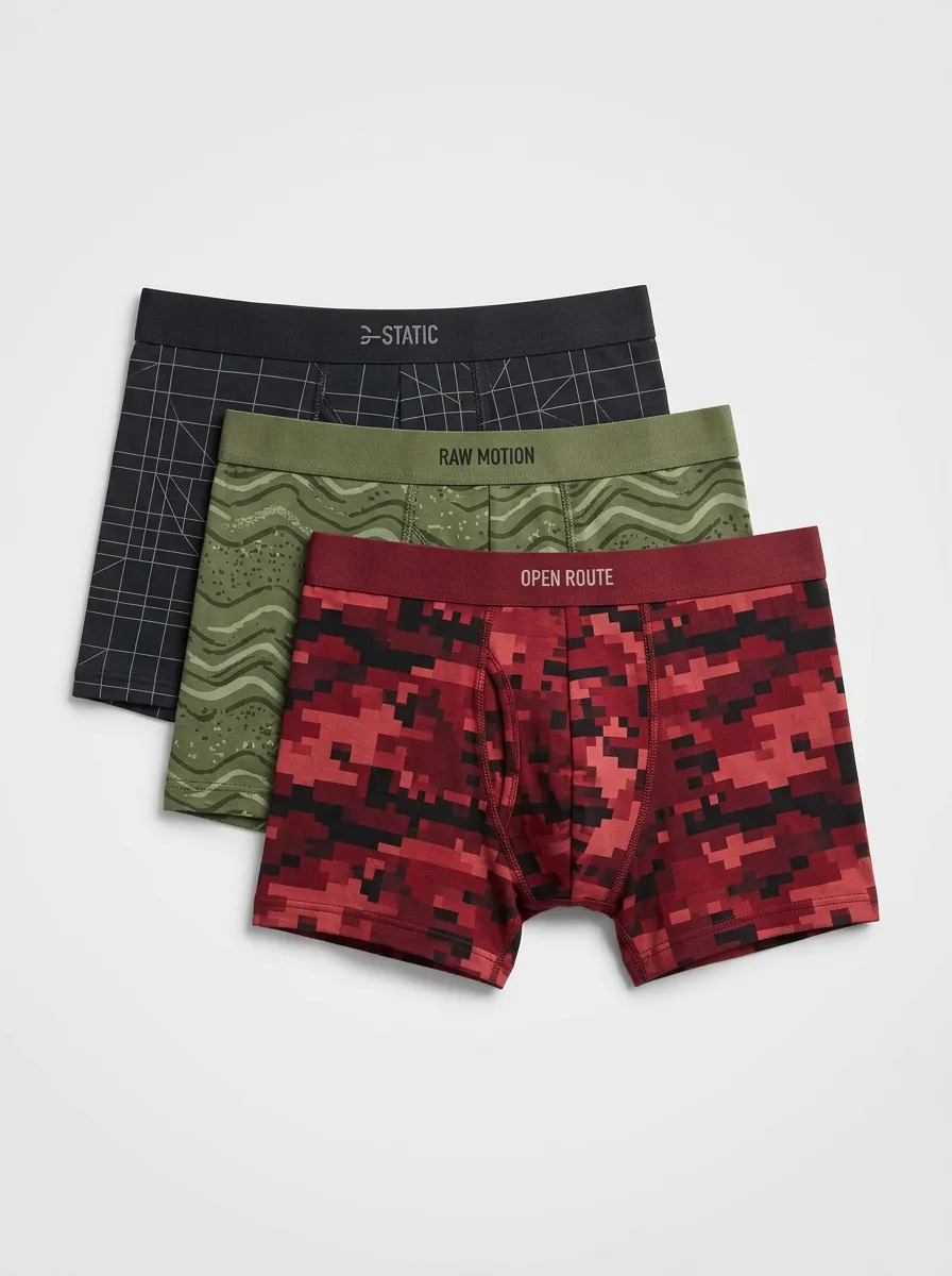Camo Pixel Geometric Boxer Brief Set