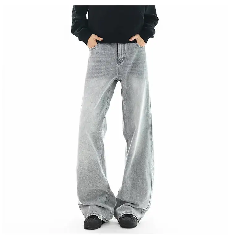 High-Rise Vintage-Wash Ultra-Wide Jeans