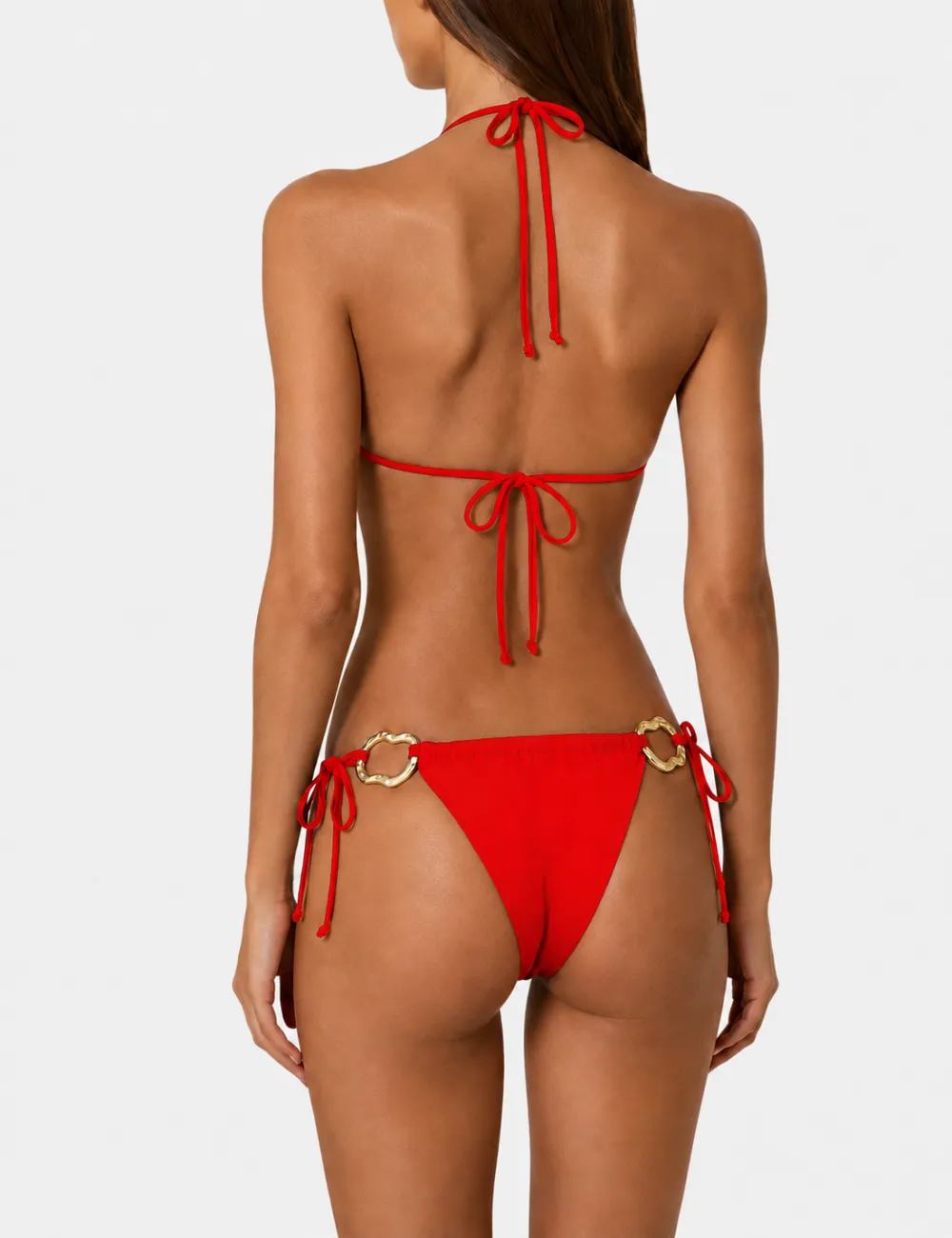 Ring Hardware Halter Triangle Bikini Set