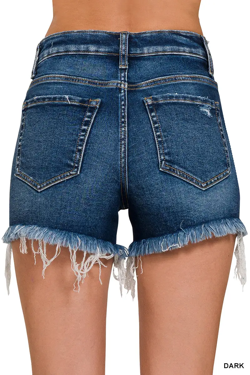 Frayed Hem Raw Hem Shorts