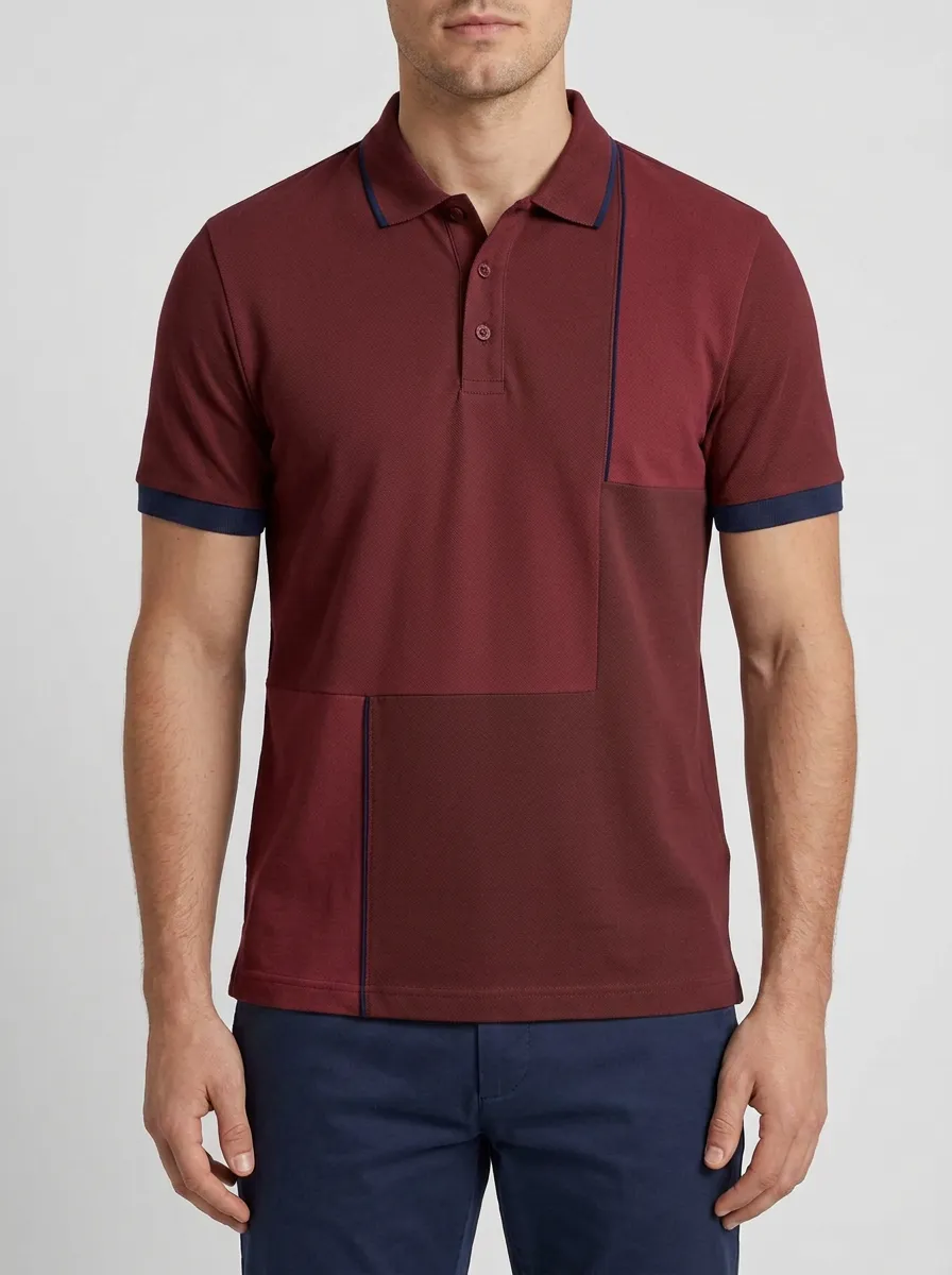 Men's Classic Weekend Colorblock Printed Polo Shirt