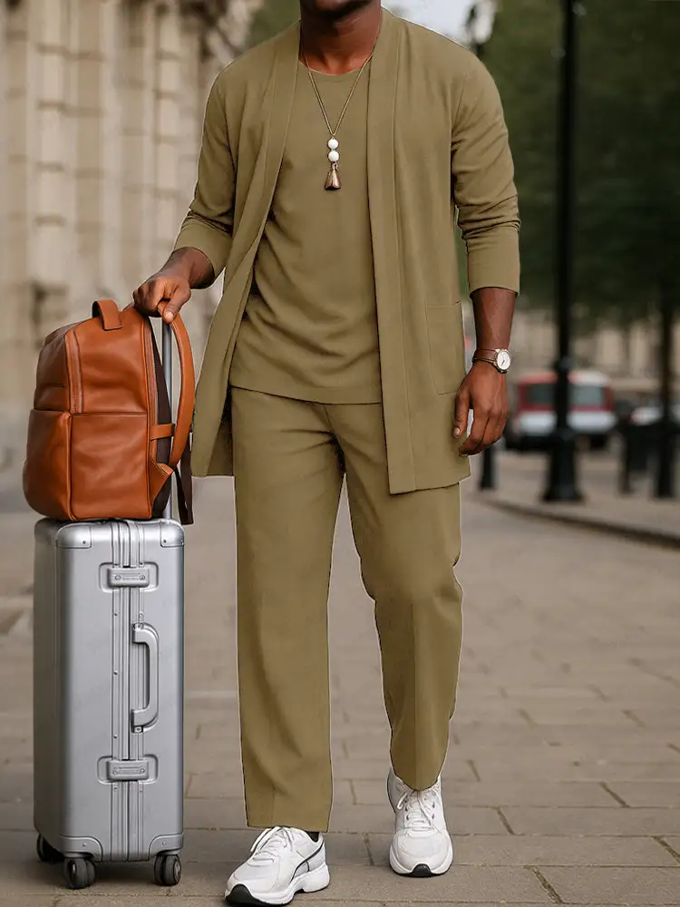 Cotton Blend Travel Three-Piece Set