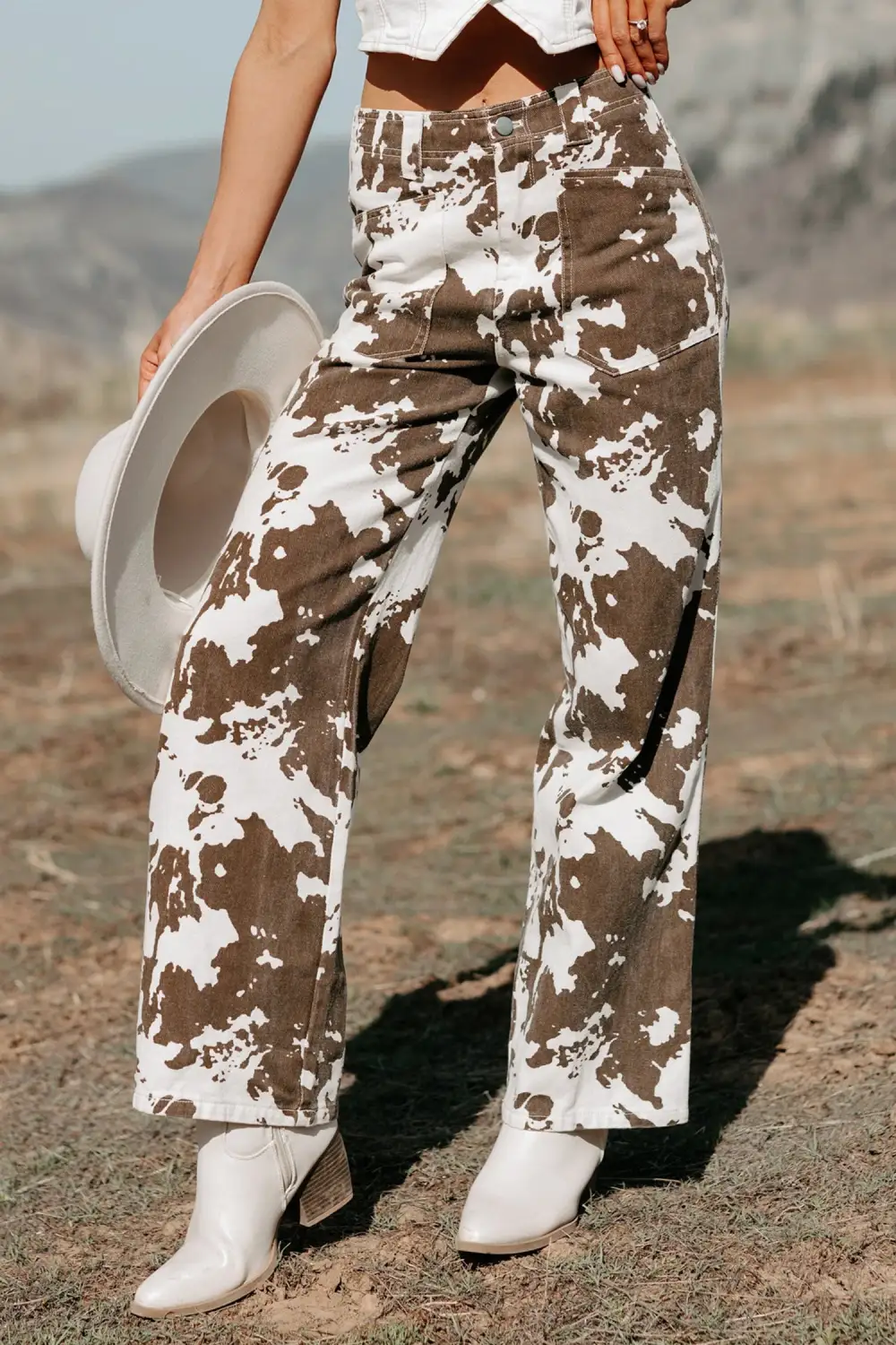 Women's Abstract Pattern Regular Fit Full Length Western Style Jeans