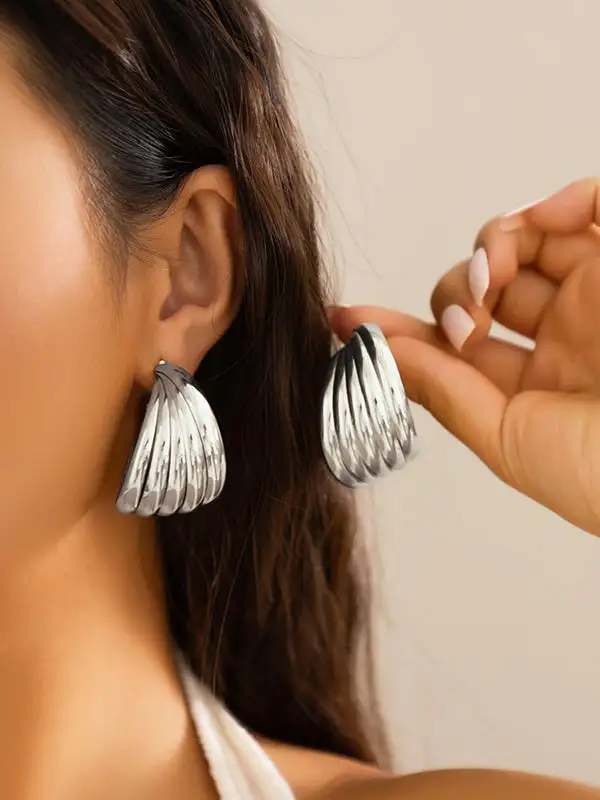 Lustrous Nature-Inspired Accent Earrings