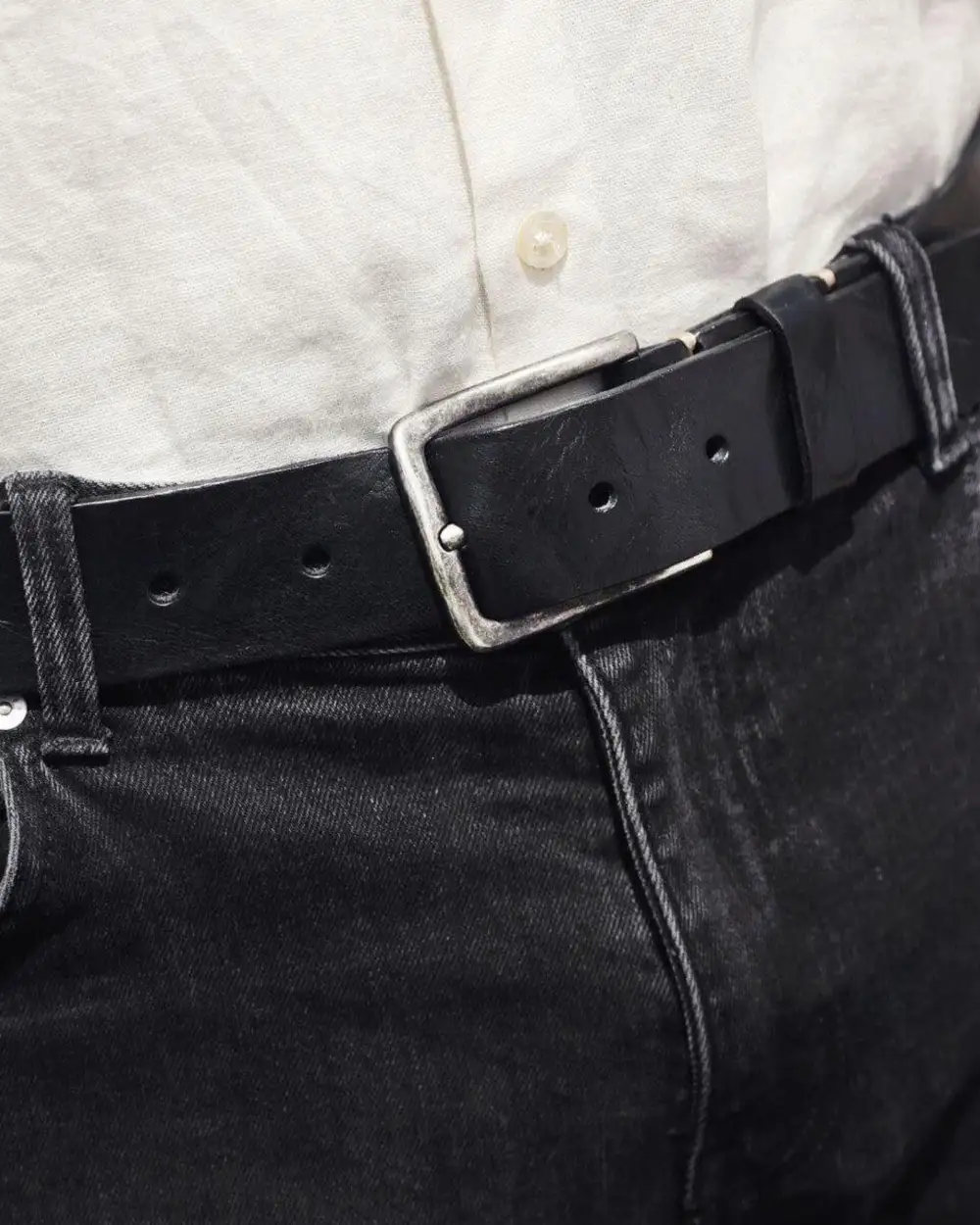 Classic Rugged Leather Waist Belt