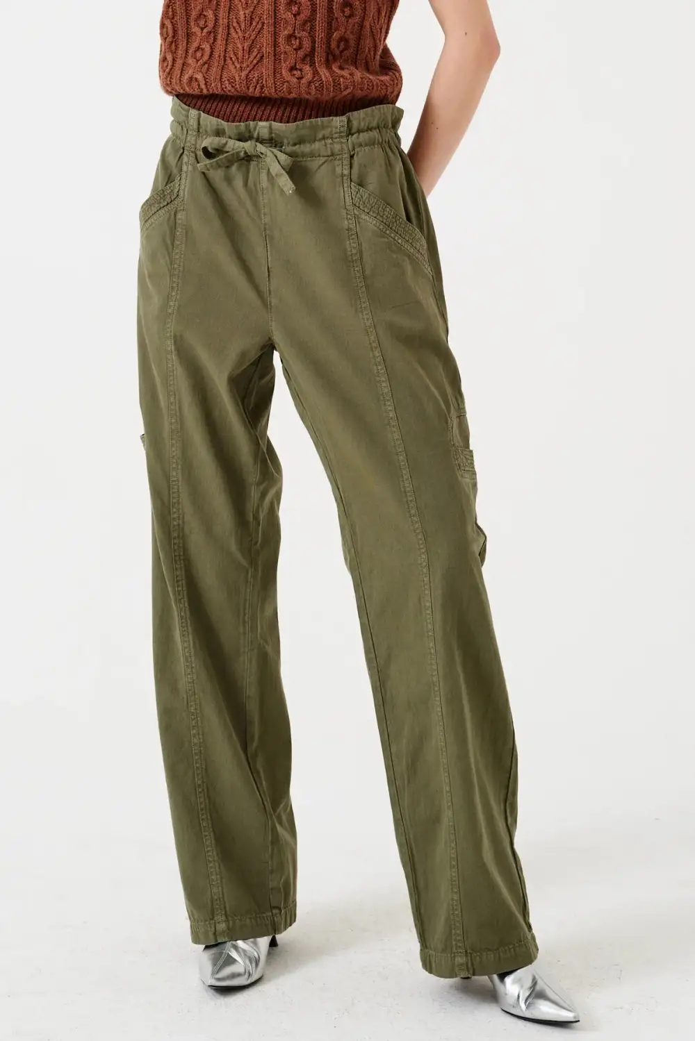 Drawstring Relaxed Cargo Pants