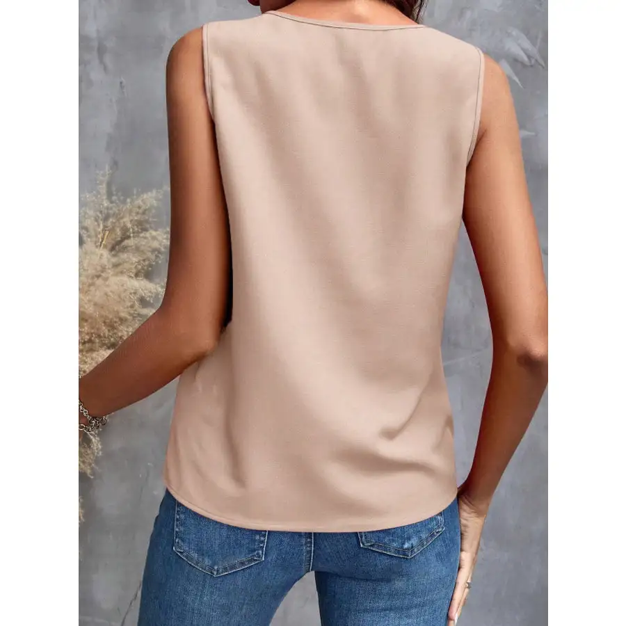 Cozy Ruffled V Neck Tank