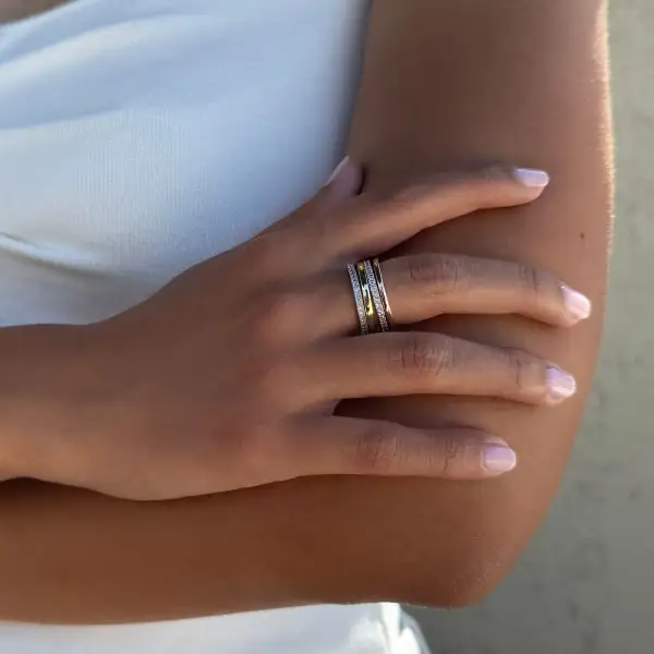 Classic Crystal Band Fashion Ring