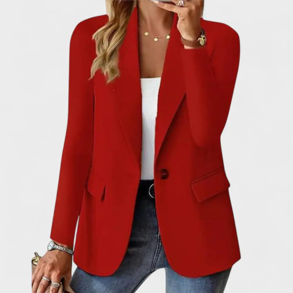 Single Button Button Front Tailored Blazer