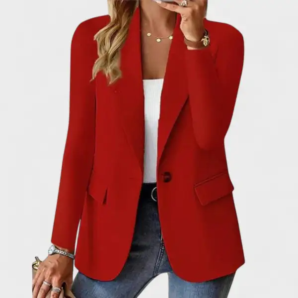 Single Button Button Front Tailored Blazer