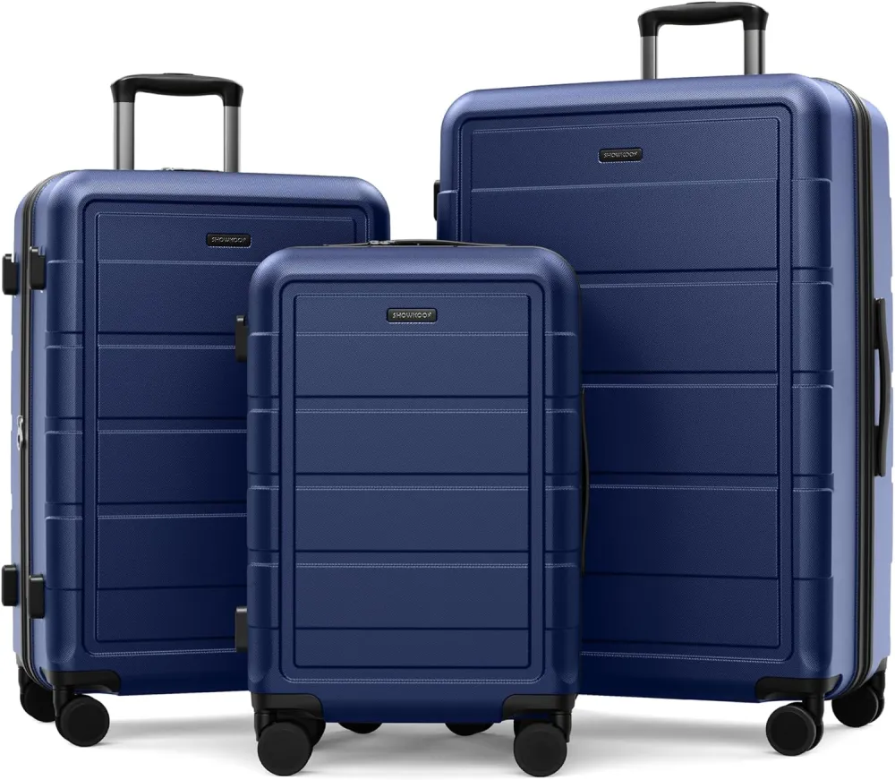 SHOWKOO G-Series Luggage set 3pcs, 100% PC Durable Hardshell Suitcase