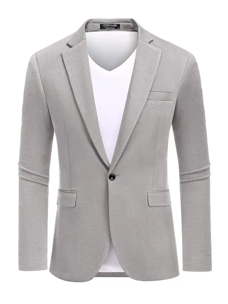 Casual One Button Knit Suit Jacket Sweater