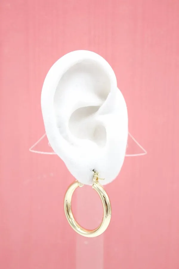 Thick Lever Back Hoop Earrings