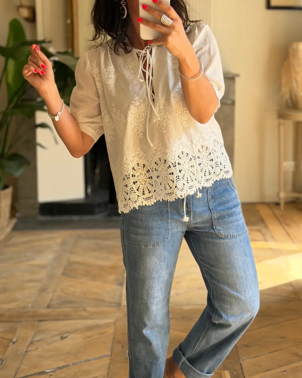 Modern Cotton Embroidered Blouse