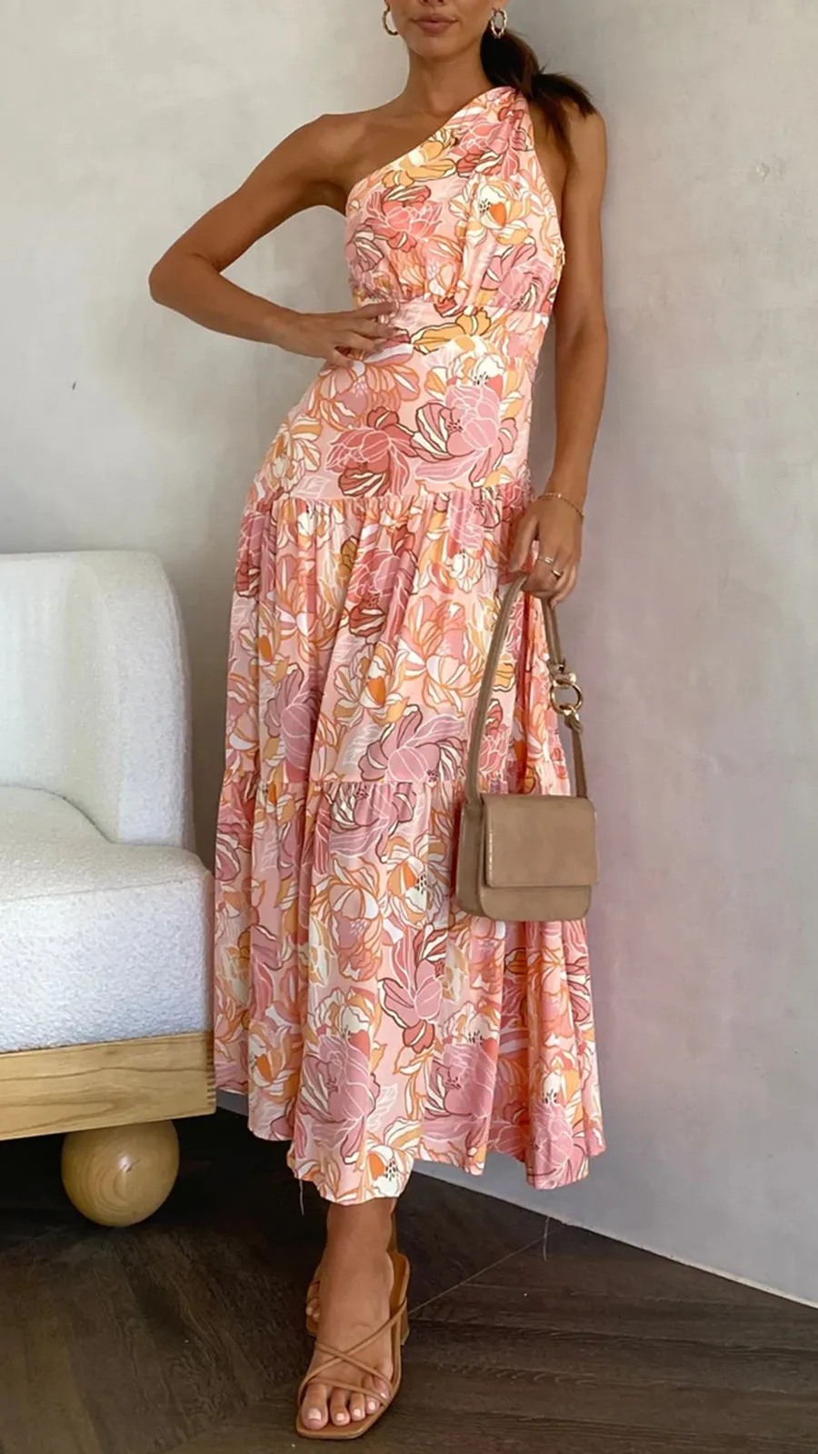 Knot Detail In Shoulder Strap Maxi Dress