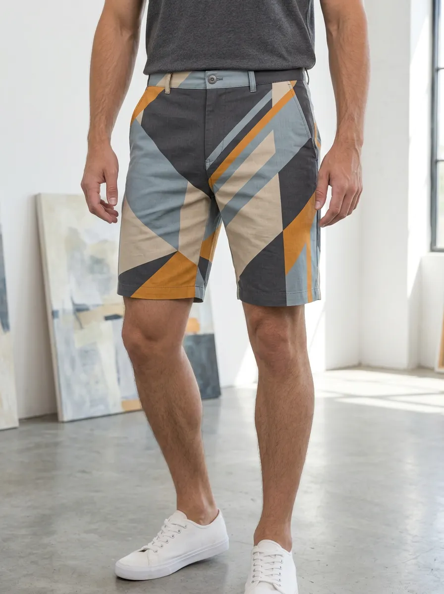 Men's Geometric Abstract Art Chino Shorts