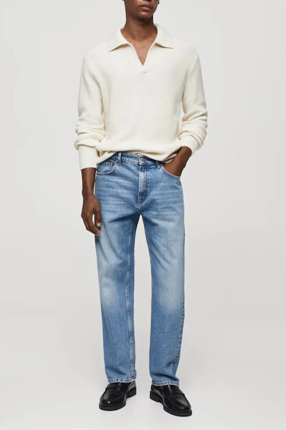Regular-Fit Medium-Wash Jeans