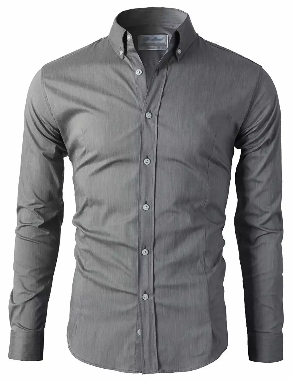 Button Down Long Sleeve Slim Fit Dress Shirt