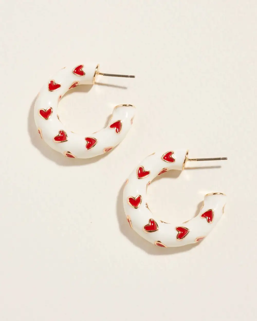 Heart Enamel Hoop Earrings