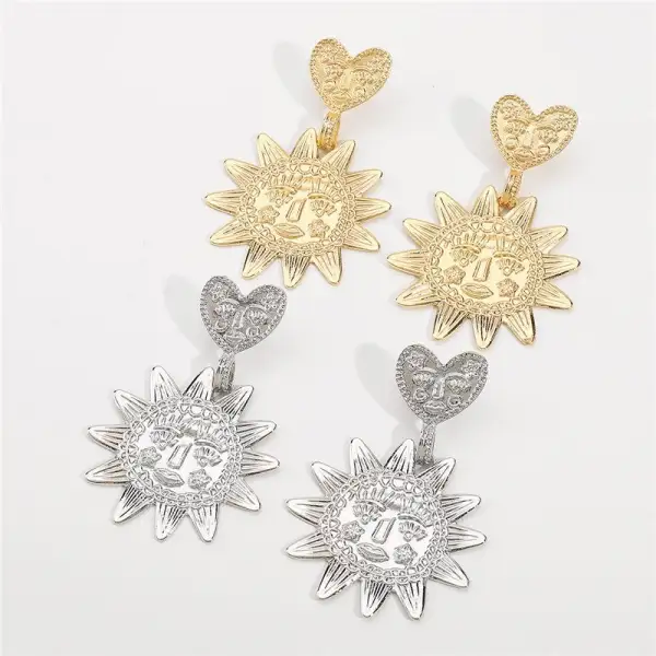 Vintage Heart Statement Earrings