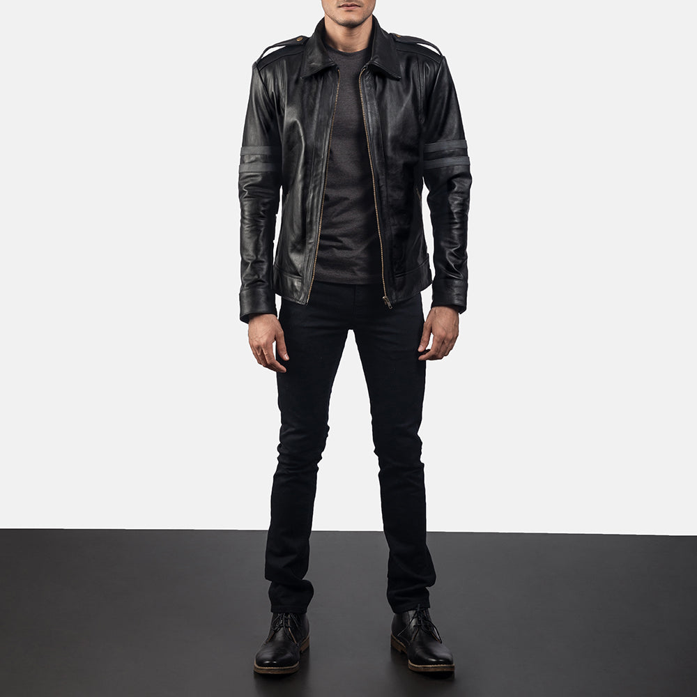 Men's Classic Outdoor Biker Leather Jacket