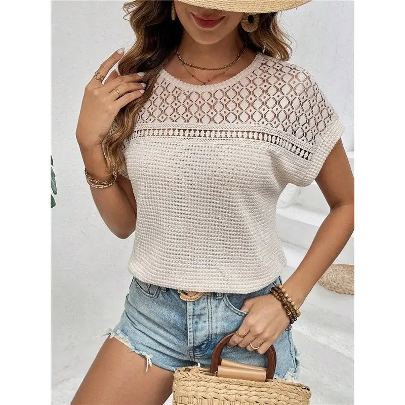 Women's Openwork Raglan-Sleeve T-Shirt