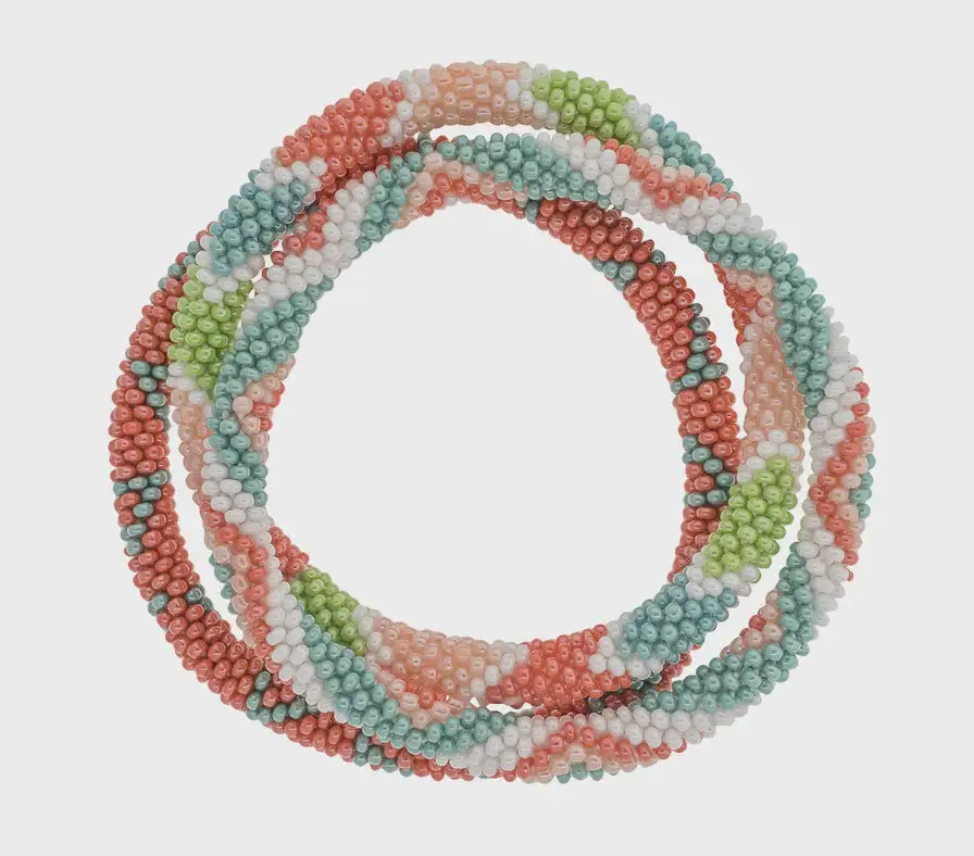 Stretch Fit Glass Bead Roll-On Bracelet
