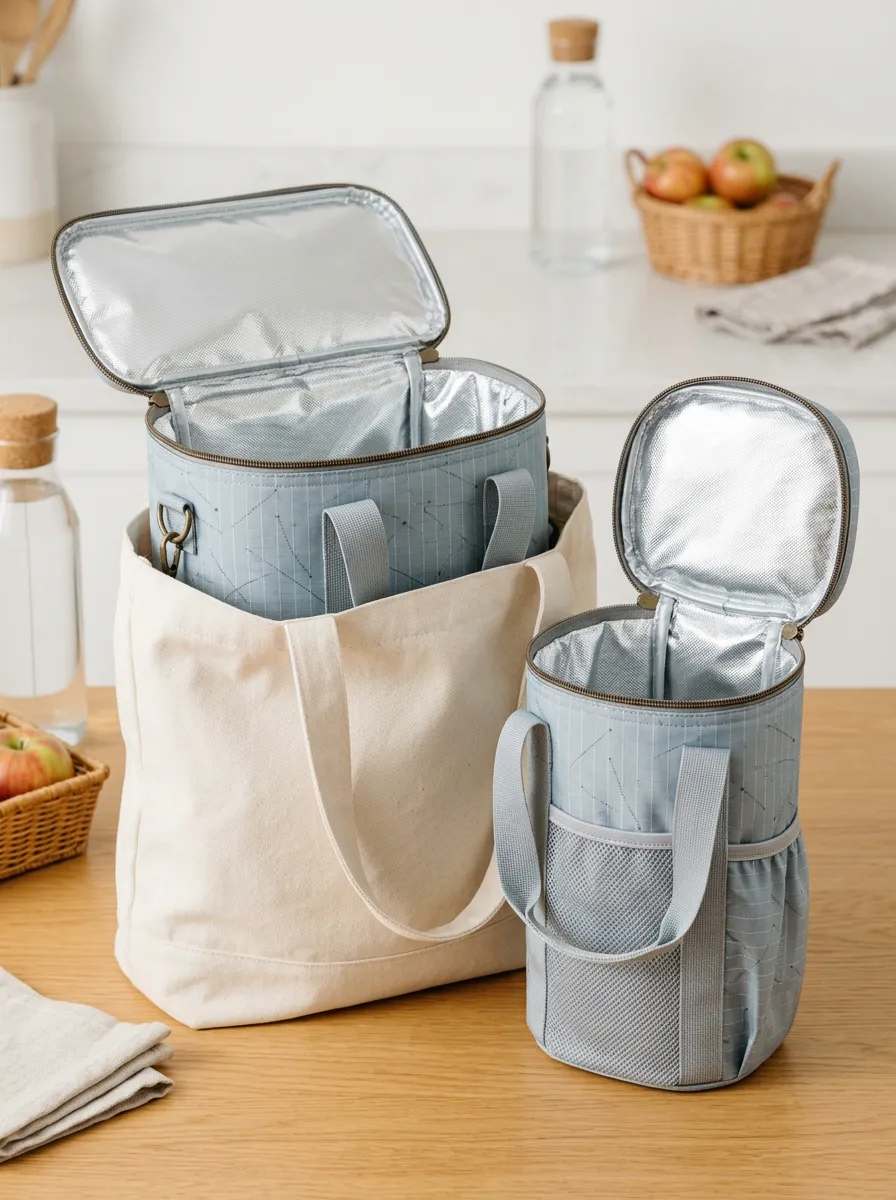 Unisex Picnic Lover Geometric Pattern Printed Insulated Cooler Bag