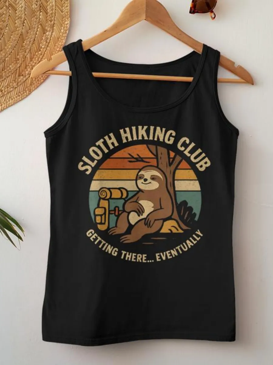 Retro Sunset Sloth Tank