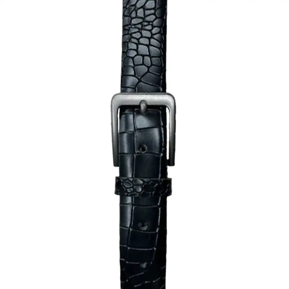 Crocodile Texture Leather Waist Belt