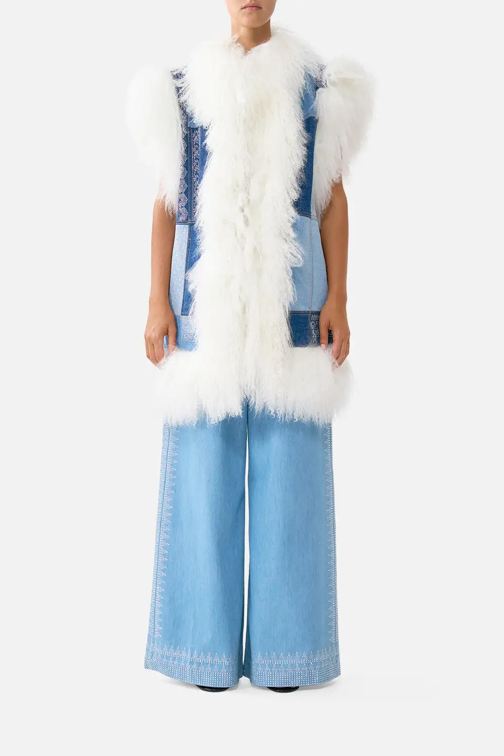 Oversized Shearling Gilet Jacket