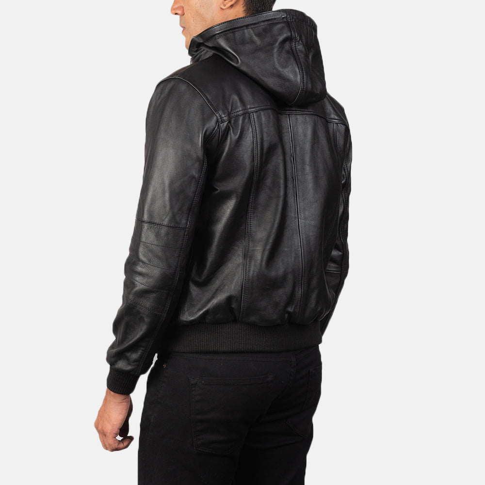 Men's Utility Bomber Leather Jacket