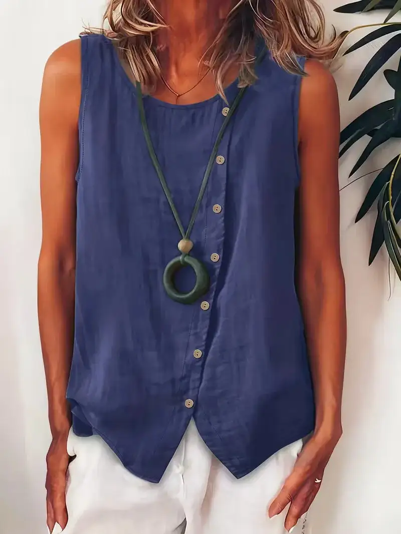 Button Detail Everyday Blouse