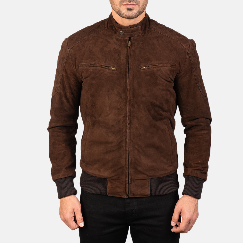 Men's Classic Bomber Suede Jacket