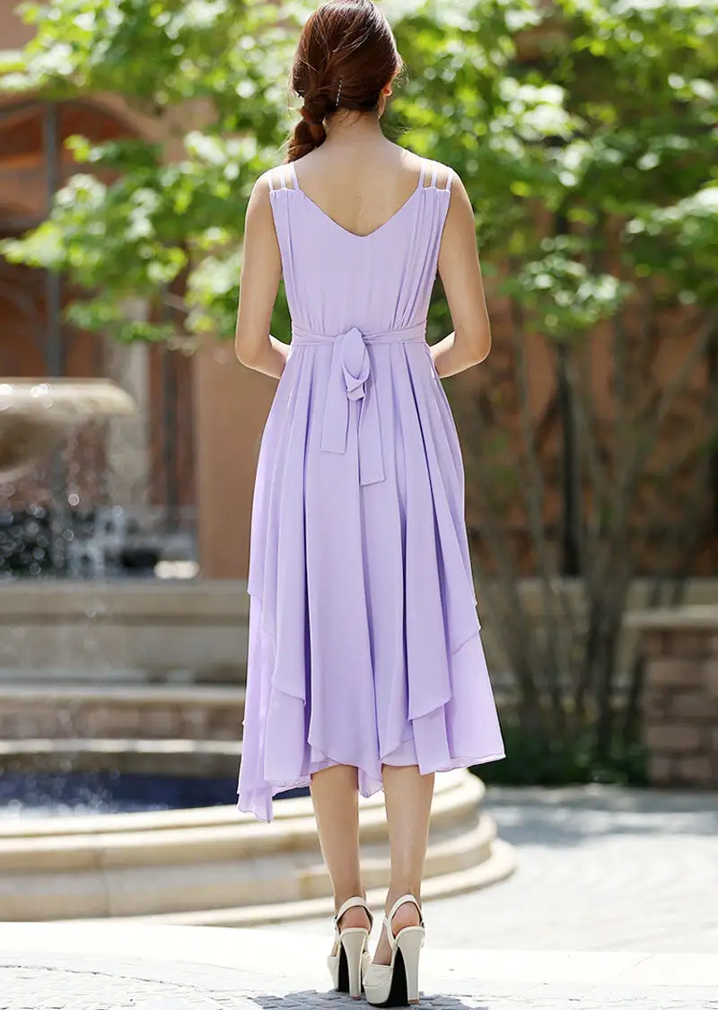 Modern Chiffon Sleeveless Maxi Dress