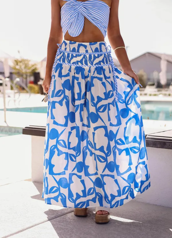 Sheer Elastic Waist Maxi Skirt