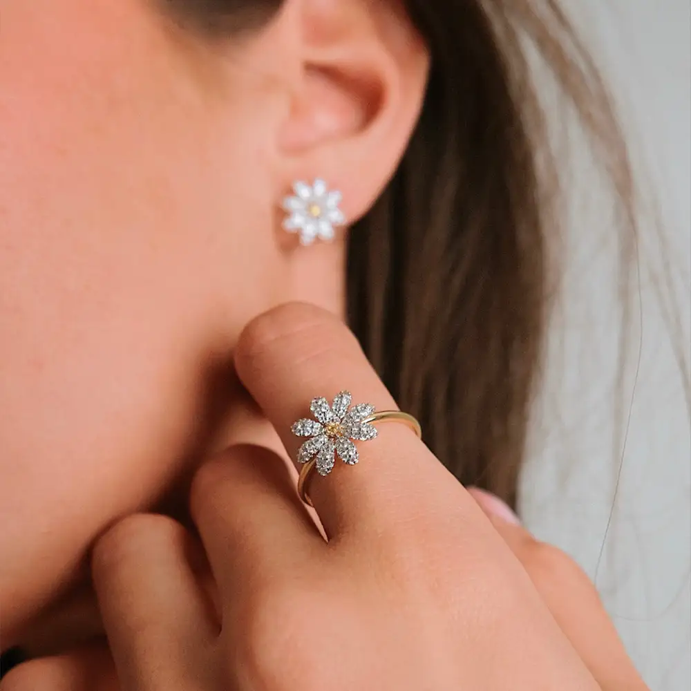 Diamond Sapphire Heart Ring