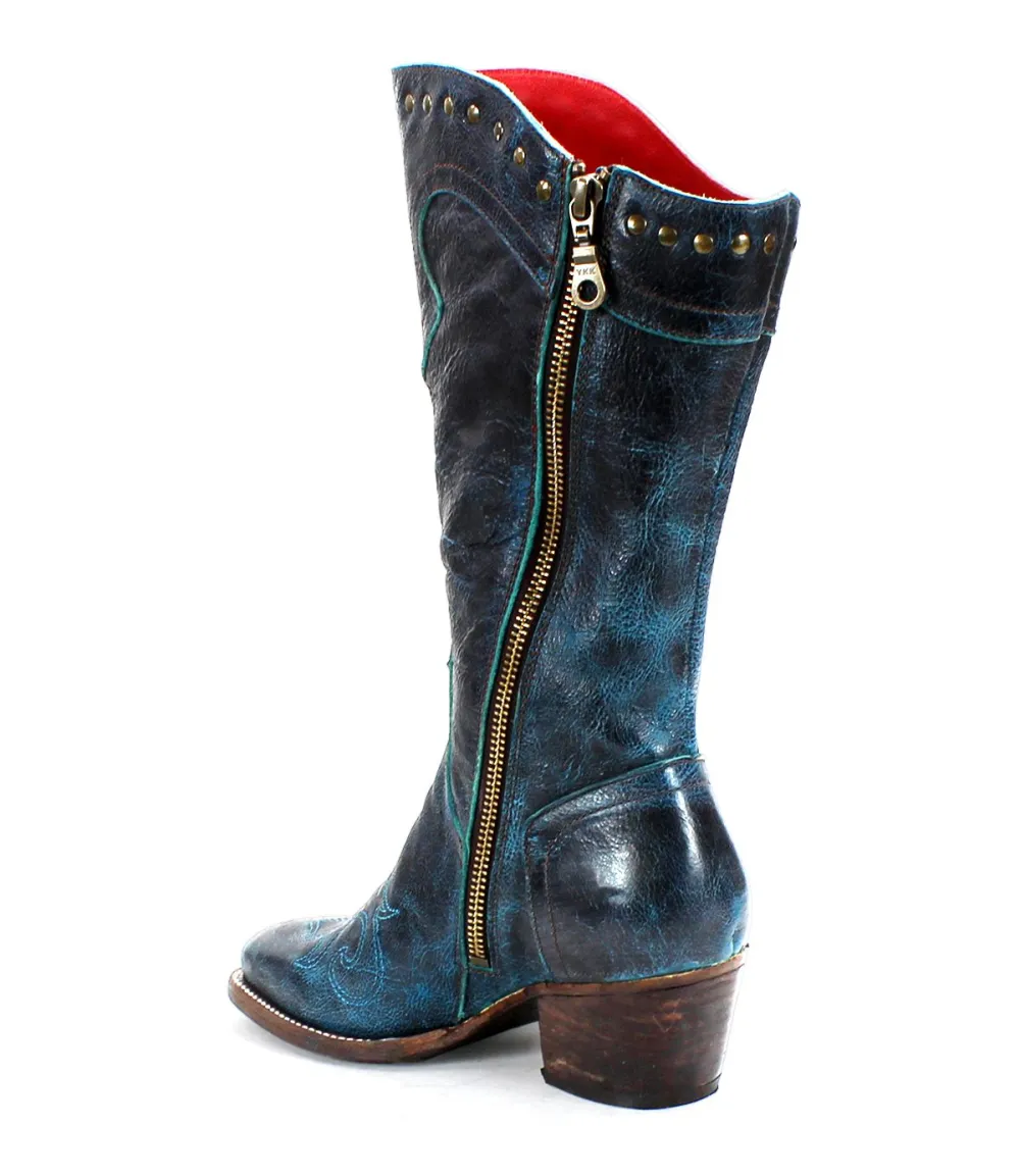 Floral-Stitched Studded Heritage Western Boots