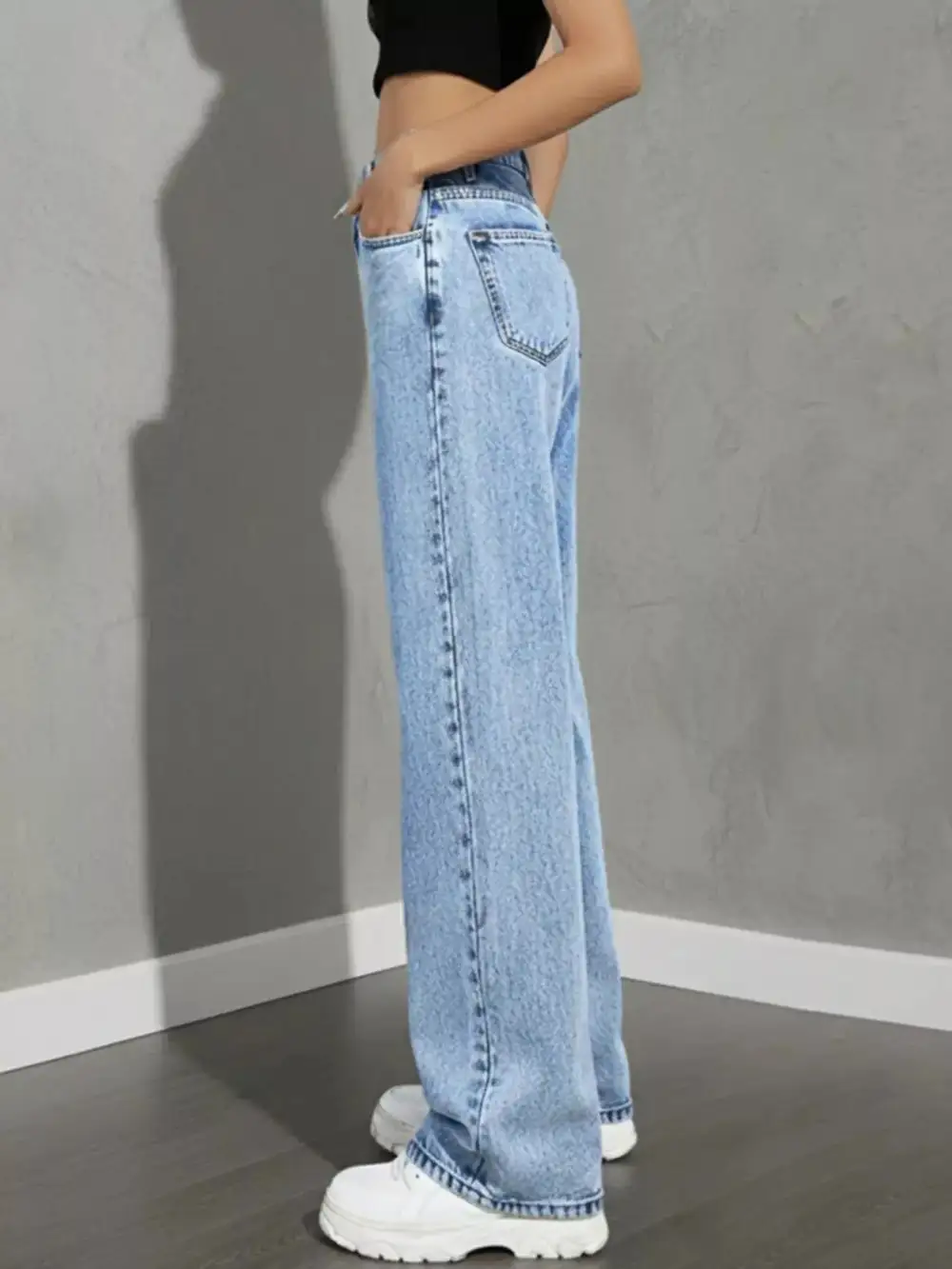 Front-Closure High-Waist High-Rise Denim Jeans