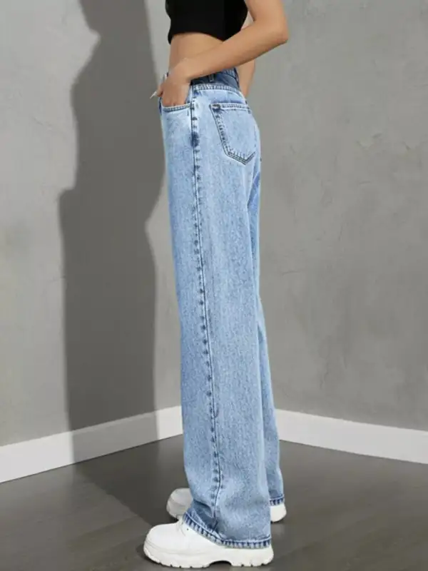 Front-Closure High-Waist High-Rise Denim Jeans