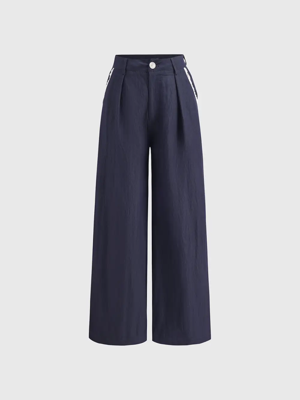 Wide-Leg Structured Pants