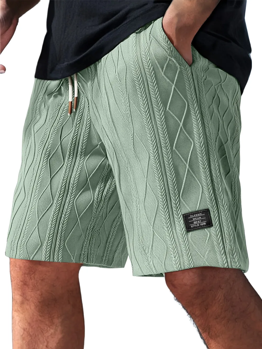Tailored Jacquard Seamed Detail Shorts
