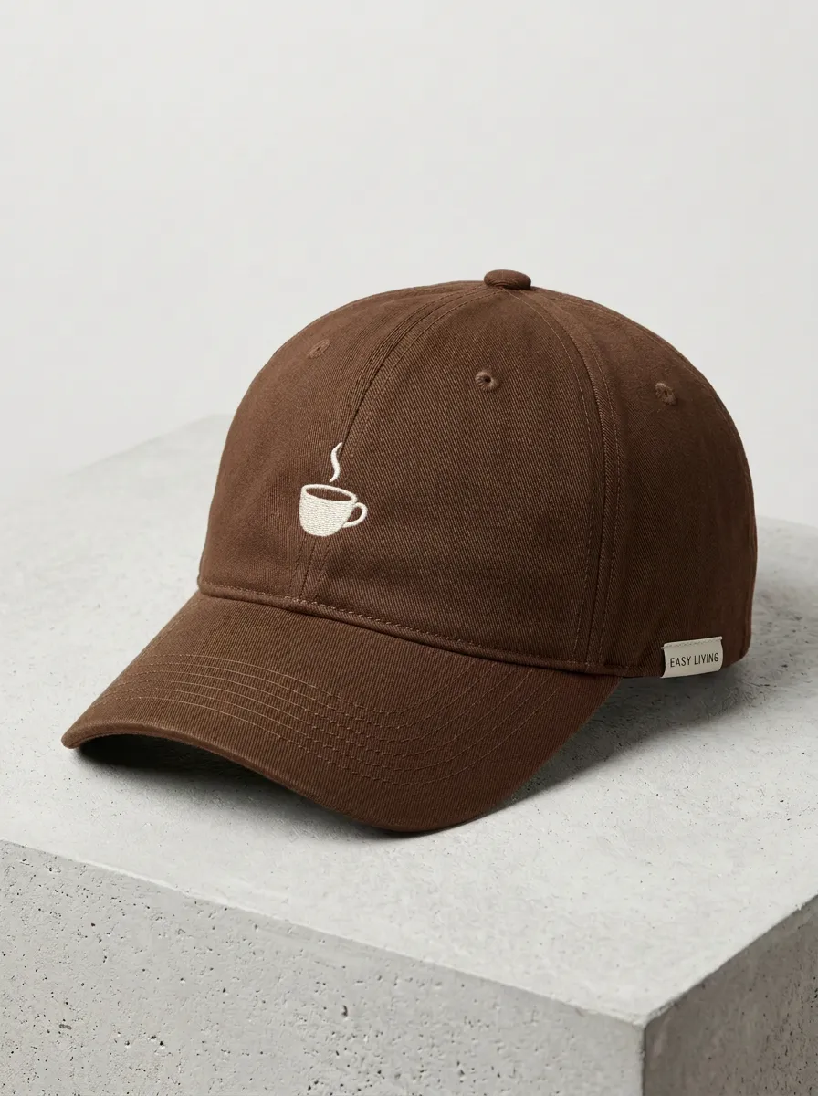 Modern Coffee-Lover Embroidered Minimal Unisex Baseball Cap