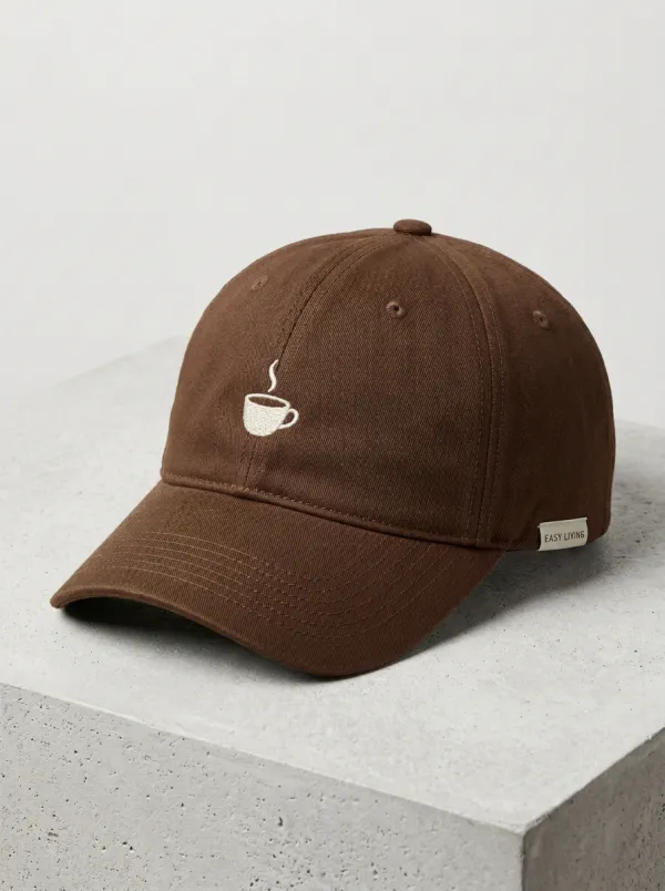 Modern Coffee-Lover Embroidered Minimal Unisex Baseball Cap