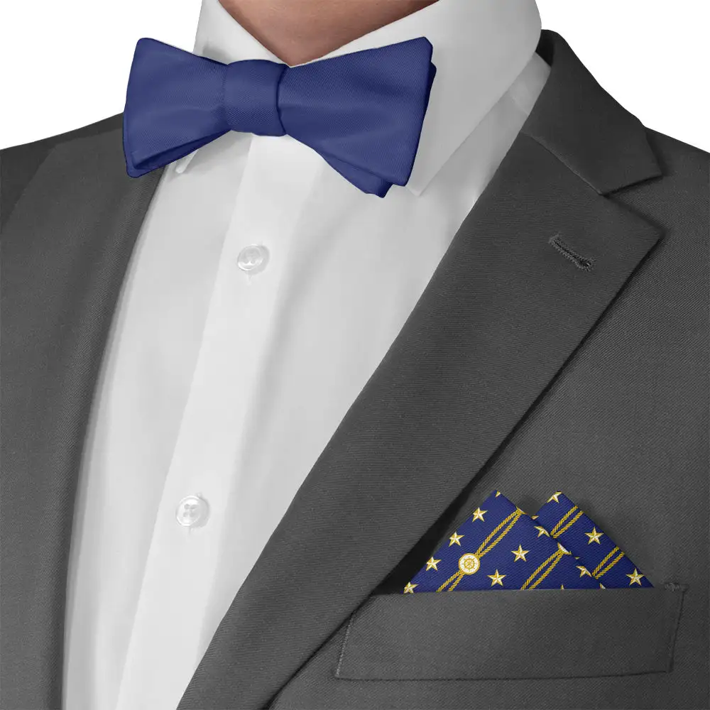 Clean Elevated Nautical Military Motif Pocket Square