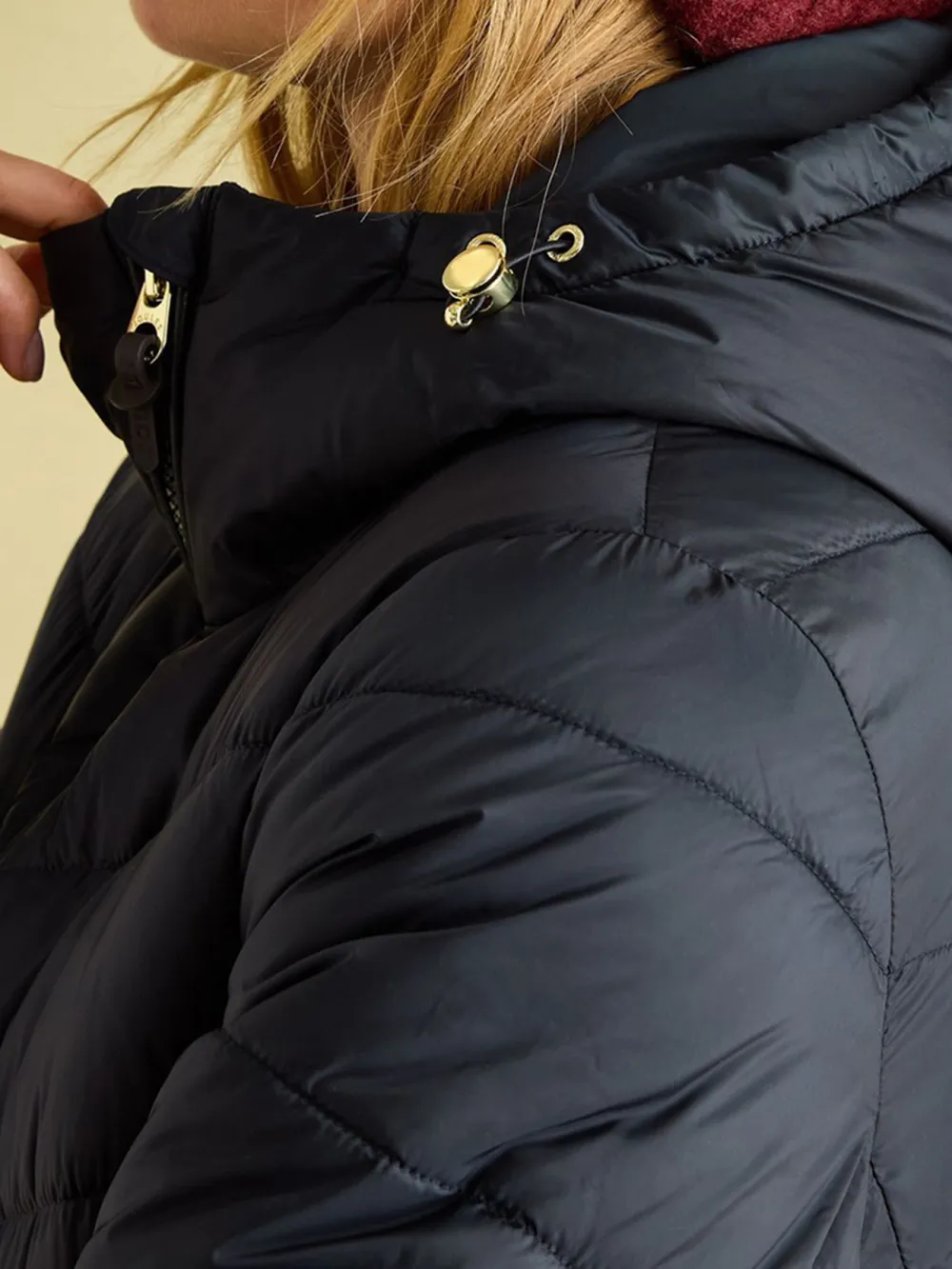 Navy Mid Length Showerproof Padded Coat